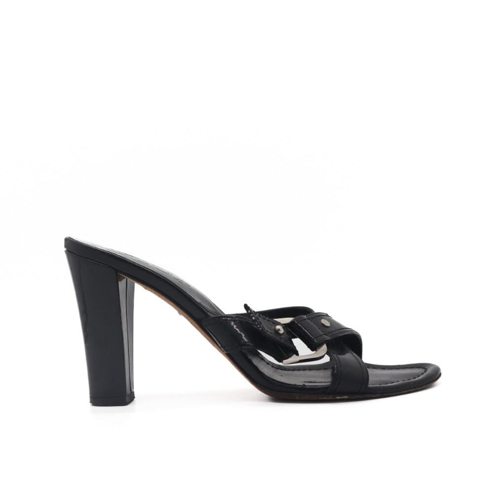 Dior D-Ring Criss Cross Patent Heeled Sandals 37